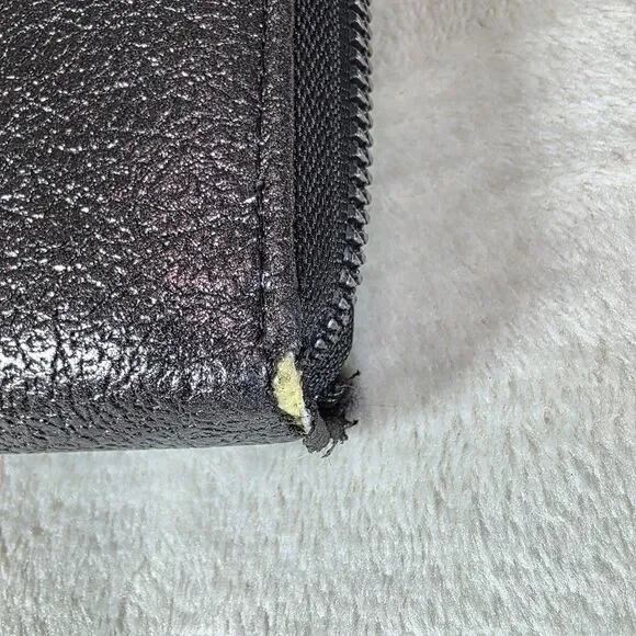 Halston Zip Around Wristlet Wallet Metallic Grey/Brown Zip Change/CC Pocket READ - Picture 5 of 7